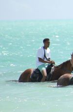 KENDALL JENNER at Horseback Riding at a Beach in Turks and Caicos 08/13/2016