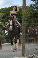 KENDALL JENNER at Horseback Riding at a Beach in Turks and Caicos 08/13/2016