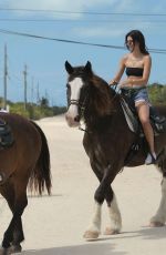 KENDALL JENNER at Horseback Riding at a Beach in Turks and Caicos 08/13/2016