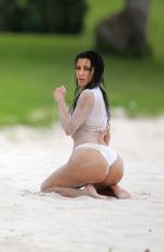 KIM KARDASHIAN in Bikini with Her Girlfriends on Beach in Mexico 08/20/2016