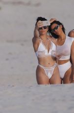 KIM KARDASHIAN in Bikini with Her Girlfriends on Beach in Mexico 08/20/2016