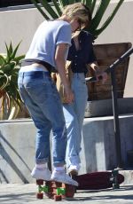 KRISTEN STEWART in Ripped Jeans Out in West Hollywood 08/18/2016
