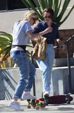 KRISTEN STEWART in Ripped Jeans Out in West Hollywood 08/18/2016