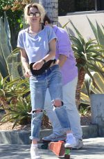KRISTEN STEWART in Ripped Jeans Out in West Hollywood 08/18/2016