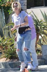 KRISTEN STEWART in Ripped Jeans Out in West Hollywood 08/18/2016