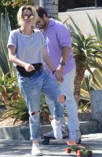 KRISTEN STEWART in Ripped Jeans Out in West Hollywood 08/18/2016