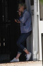 KRISTEN STEWART Smoking Outside Scott Free Production Company in West Hollywood 08/17/2016