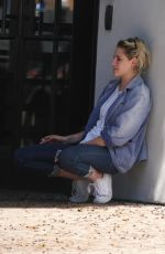 KRISTEN STEWART Smoking Outside Scott Free Production Company in West Hollywood 08/17/2016