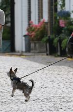 KYLIE MINOGUE Walks Her Dog Out in London 08/03/2016