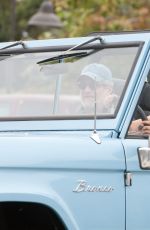 LADY GAGA Driving Her Classic Ford Bronco Out in Malibu 08/27/2016