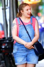 LENA DUNHAM on the Set of 
