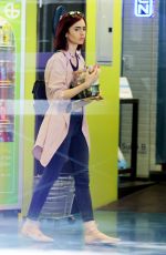 LILY COLLINS at Earthbar in West Hollywood 08/05/2016