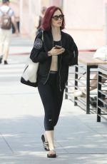 LILY COLLINS Heading to a Gym in West Hollywood 08/09/2016