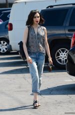 LILY COLLINS in Jeans Out in West Hollywood 08/24/2016