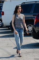 LILY COLLINS in Jeans Out in West Hollywood 08/24/2016