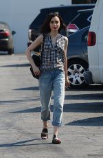 LILY COLLINS in Jeans Out in West Hollywood 08/24/2016