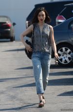 LILY COLLINS in Jeans Out in West Hollywood 08/24/2016