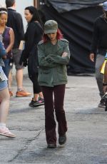 LILY COLLINS on the Set of 