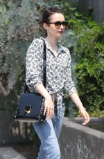 LILY COLLINS Out and About in Beverly Hills 08/25/2016