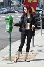 LILY COLLINS Out and About in West Hollywood 08/08/2016