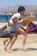 LINDSAY LOHAN and Egor Tarabasov Fighting at a Beach in Mykonos 08/05/2016