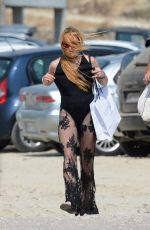 LINDSAY LOHAN at a Beach in Mykonos 08/24/2016
