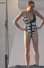 LINDSAY LOHAN in Swimsuit at a Yacht in Sardinia 07/30/2016