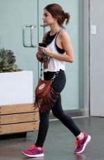 LUCY HALE Arrives at Soulcycle in West Hollywood 08/02/2016