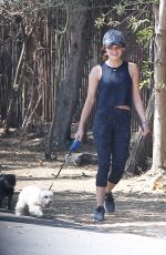 LUCY HALE in Tights Walks Her Dog Out in Los Angeles 08/20/2016