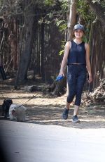 LUCY HALE in Tights Walks Her Dog Out in Los Angeles 08/20/2016