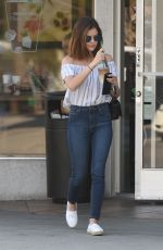 LUCY HALE Leaves Starbucks in Los Angeles 08/24/2016