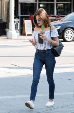 LUCY HALE Leaves Starbucks in Los Angeles 08/24/2016