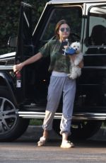LUCY HALE Out with Her Dog in Studio City 08/01/2016