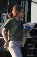 LUCY HALE Out with Her Dog in Studio City 08/01/2016