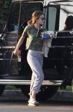 LUCY HALE Out with Her Dog in Studio City 08/01/2016