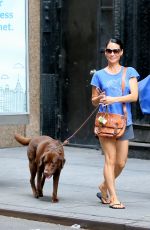 LUCY LIU Walks Her Dog Out in New York 08/14/2016