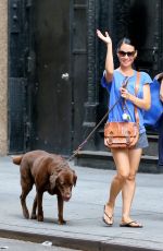 LUCY LIU Walks Her Dog Out in New York 08/14/2016