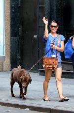 LUCY LIU Walks Her Dog Out in New York 08/14/2016