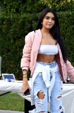 MADISON BEER in Ripped Jeans Out and About in Beverly Hills 08/29/2016