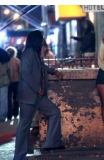 MAGGIE GYLLNHAAL on the Set of The Deuce in New York 08/04/2016