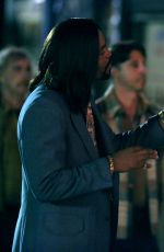 MAGGIE GYLLNHAAL on the Set of The Deuce in New York 08/04/2016