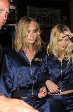 MARGOT ROBBIE and CARA DELEVINGNE Night Out in London 08/03/2016