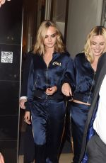 MARGOT ROBBIE and CARA DELEVINGNE Night Out in London 08/03/2016