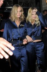 MARGOT ROBBIE and CARA DELEVINGNE Night Out in London 08/03/2016