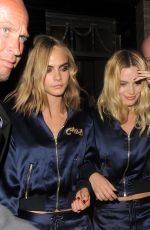 MARGOT ROBBIE and CARA DELEVINGNE Night Out in London 08/03/2016