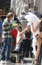MARTHA HUNT on the Set of Victoria