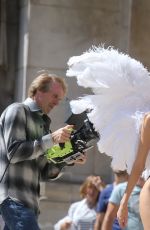 MARTHA HUNT on the Set of Victoria