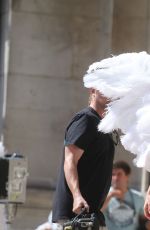 MARTHA HUNT on the Set of Victoria