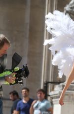 MARTHA HUNT on the Set of Victoria