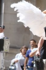 MARTHA HUNT on the Set of Victoria